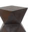 Table d'appoint d'extérieur en béton 14,25 po avec finition symétrique en grain de bois naturel et symétrique Prismatic Symmetry-638641151