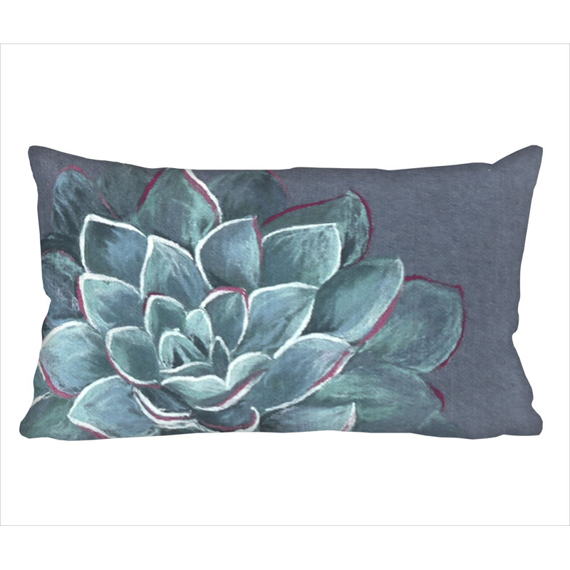 Masie Succulent Outdoor Rectangular  Pillow Cover & Insert, Blue
