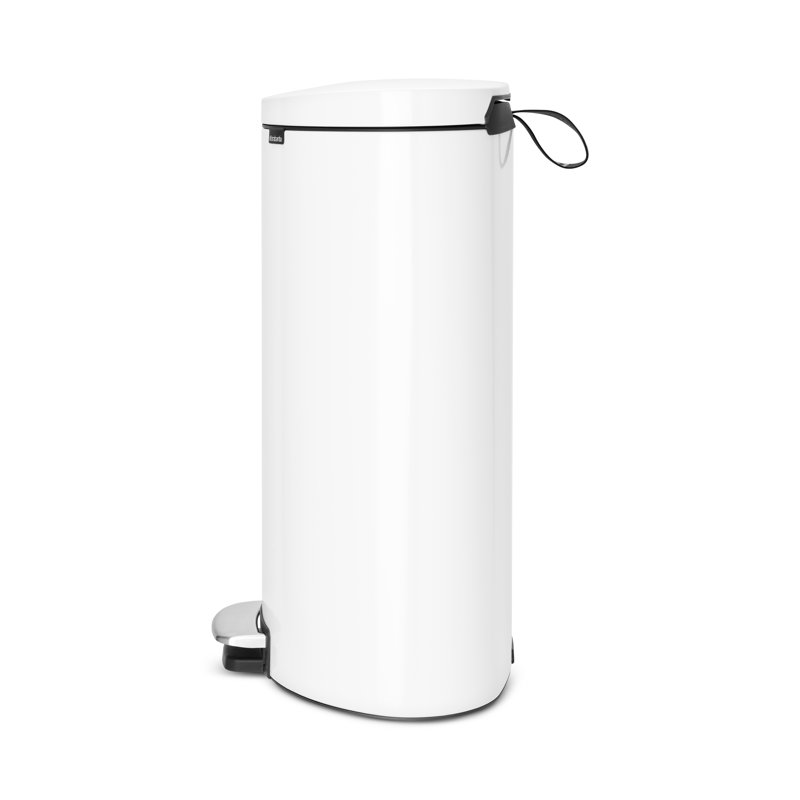 Brabantia Flatback Soft Closing Pedal Bin, White, 40 L