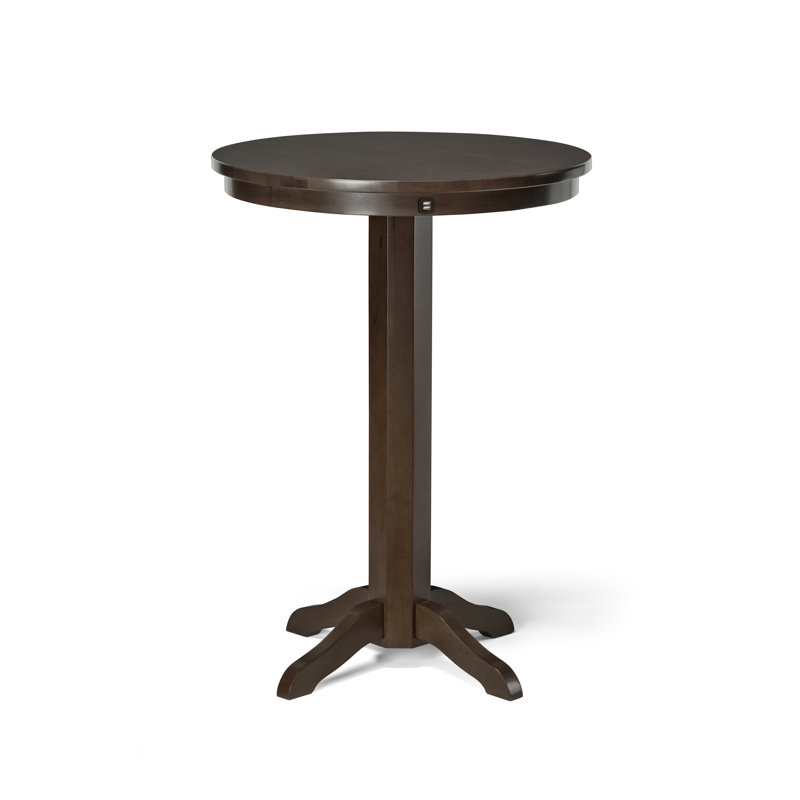 Round Solid Wood Base Dining Table, Espresso