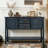 48'' Solid Wood Sideboard Console Table with 2 Drawers and Cabinets and Bottom Shelf-464753560