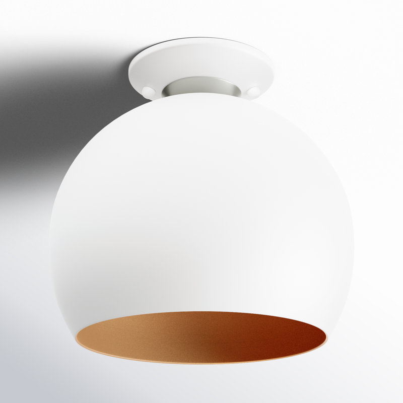 Plafonnier semi-encastré 1 lumière 10 po Fez, Blanc