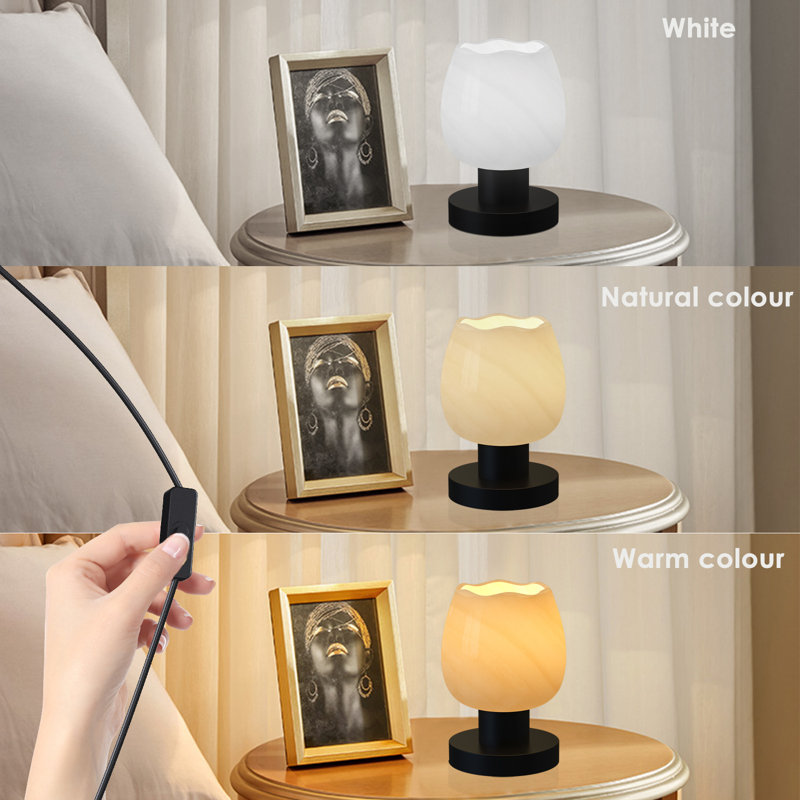  3 Way Dimmable Bedside Table Lamp For Bedroom Nightstand Decor