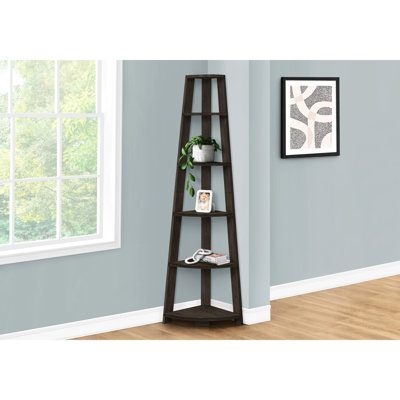 Bibliothèque contemporaine à 5 niveaux H 72 ", stratifié brun pour bureau Charisma H 72", chambre glamour