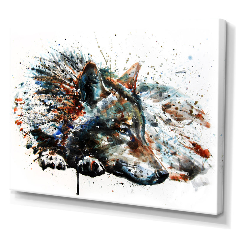 Loup, animaux sauvages - reproduction de cadre flottant sur toile, H 12 po x l 20 po x P 1 po, Toile tendue