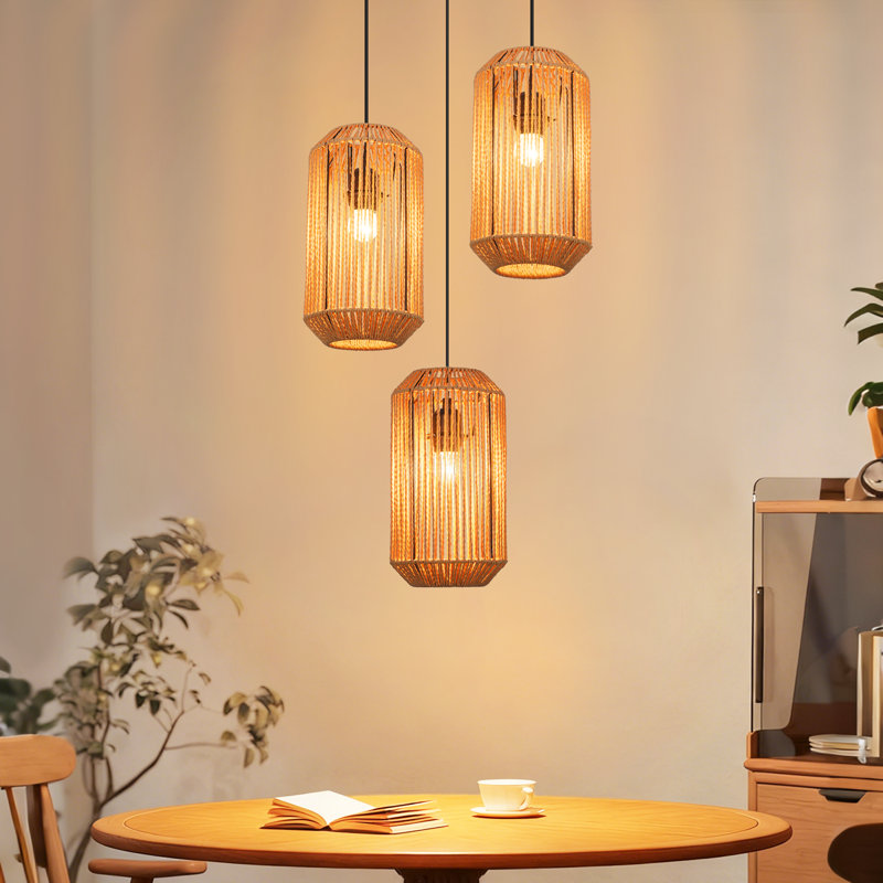 3 - Light Stainless Steel Caged Pendant