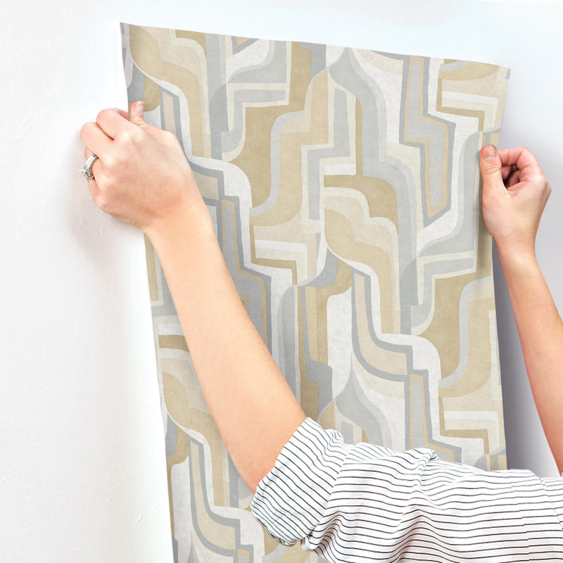Tulum Khaki Surreal Shapes Wallpaper, Khaki