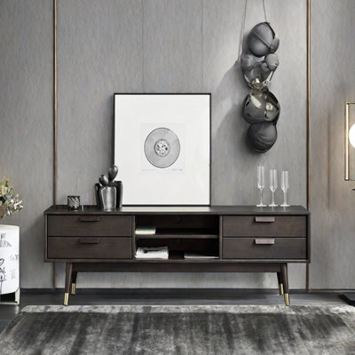 Meuble télé simple en bois massif