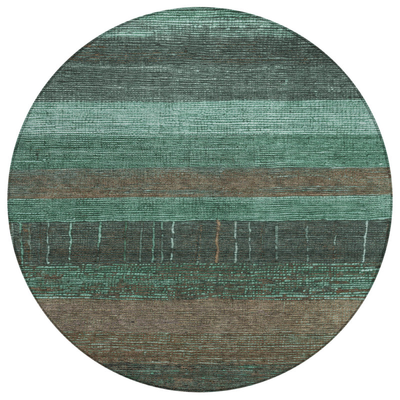 Tembira Teal Washable Indoor-Outdoor Rug - , 3' x 5'