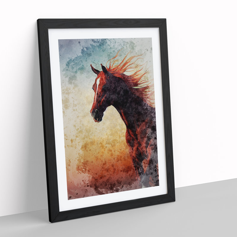 Majestic Horse - Framed Print, Black, 64cm H x 46cm W x 2cm D