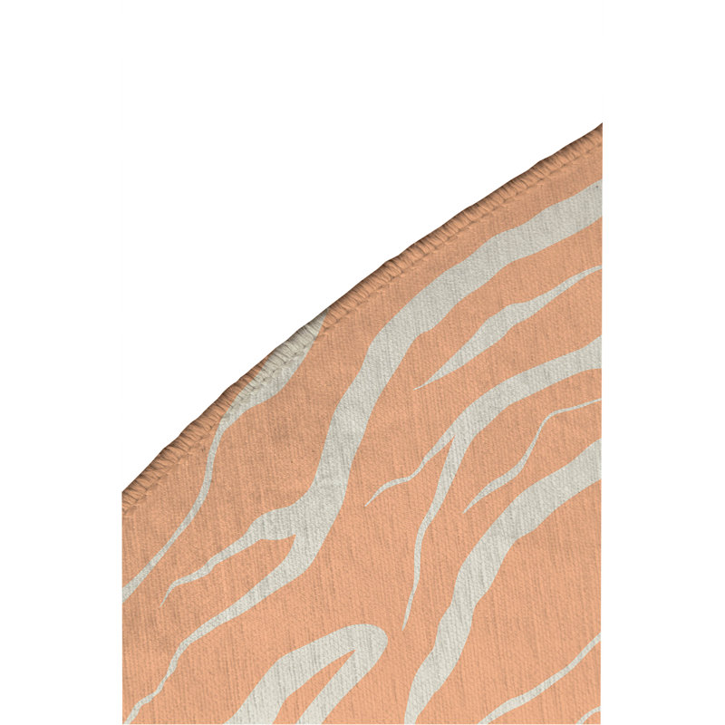 Lush Cracks Non-Slip Outdoor Rug, Round 5'