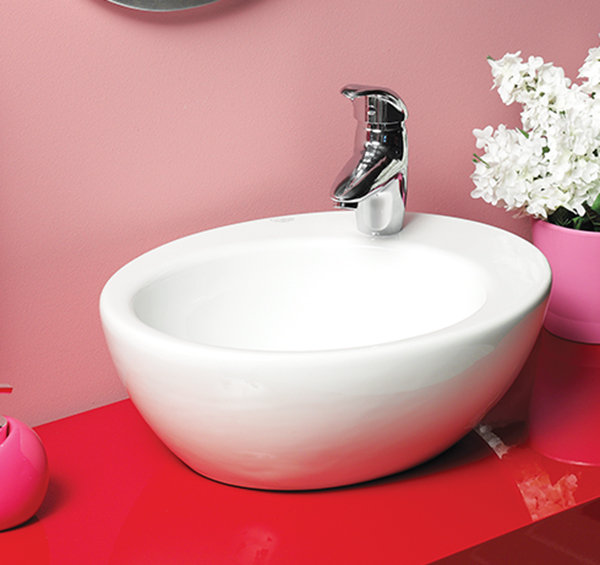CeraStyle By Nameeks 14.37'' Glossy White Ceramic Circular Bathroom Sink