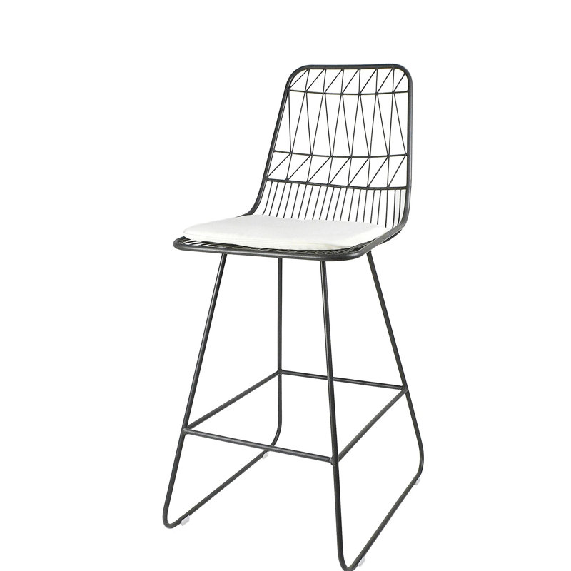 TABOURET NIEZ, Coussin ivoire / structure grise