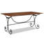 Godeus Acacia Solid Wood Top Metal Base Dining Table-30818418