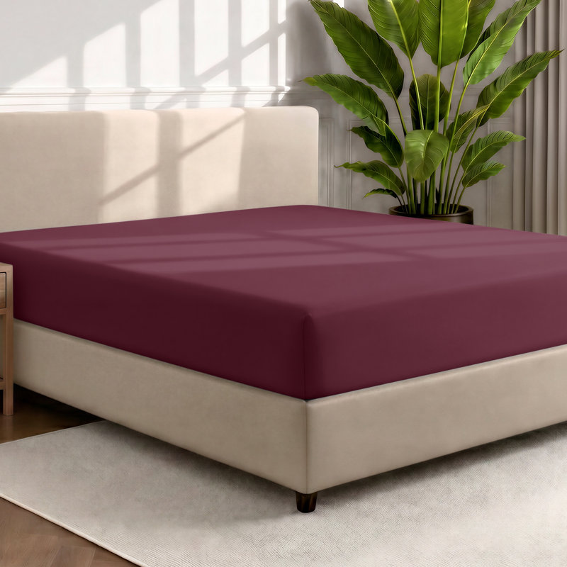 Drap-housse en microfibre, Drap-housse de taille double, Bourgogne