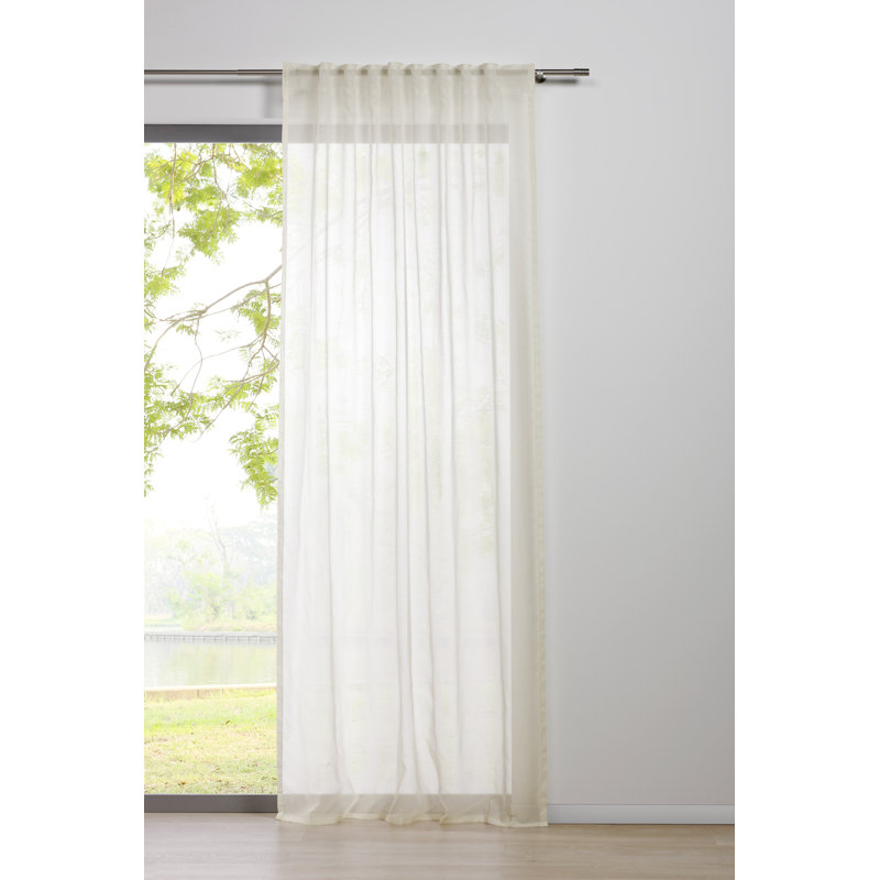 Pure opaque scarf with loop, Ecru