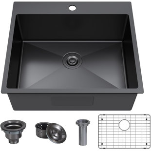 Évier de cuisine encastré avec accessoires L 25 po x l 22 po ForK Kitchen