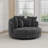 59.8" W Oversized Barrel Chair,Chenille Sofa Chair  With 5 Pillows-1996755673