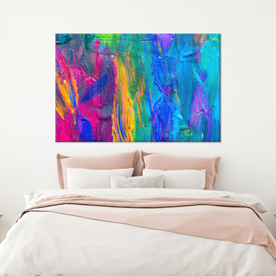 Abstract Art Themed Cotton Canvas Poster for Modern Office Decoration with a Vibrant Splash of Colors Perfect for Halloween Decor