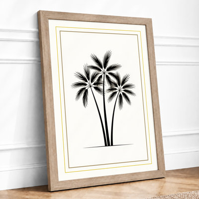 Geometric Palms Art Deco - Framed Print