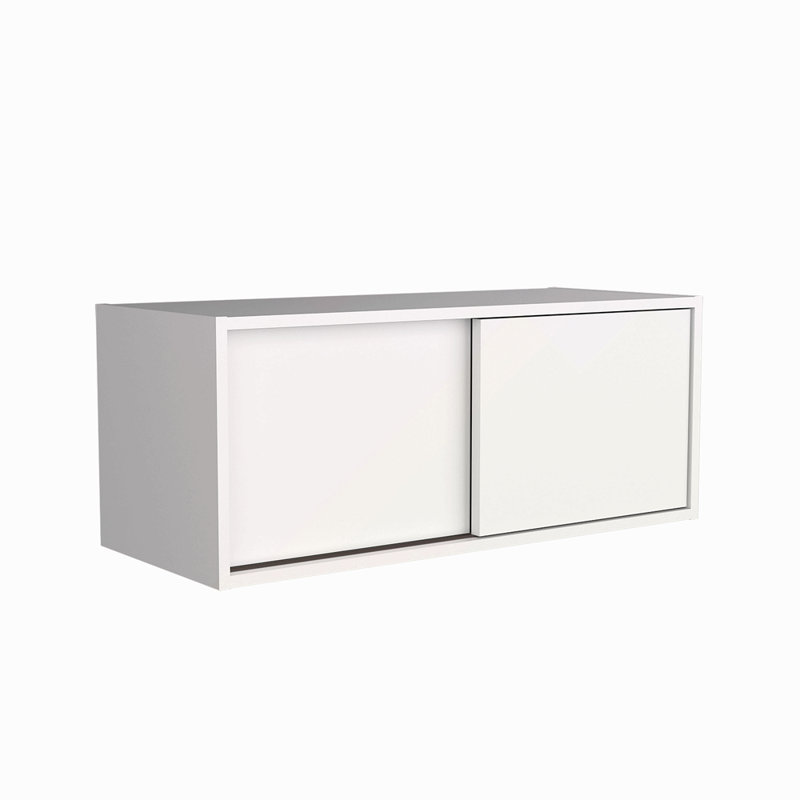 Armoire murale H 13 po, 2 portes coulissantes, 1 tablette, Blanc