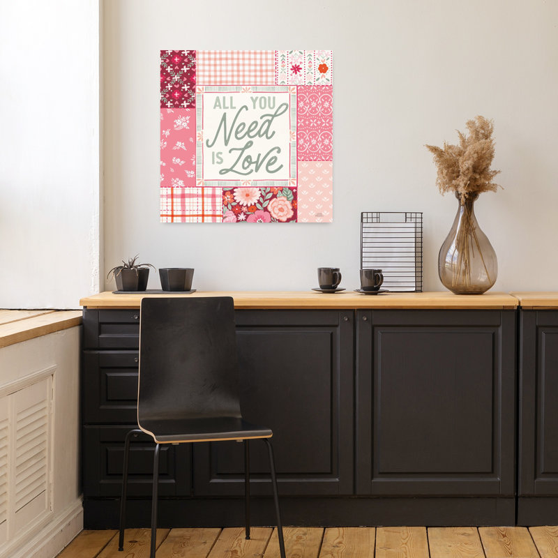 Blooming Hearts II, art floral contemporain, H 18 po x l 18 po