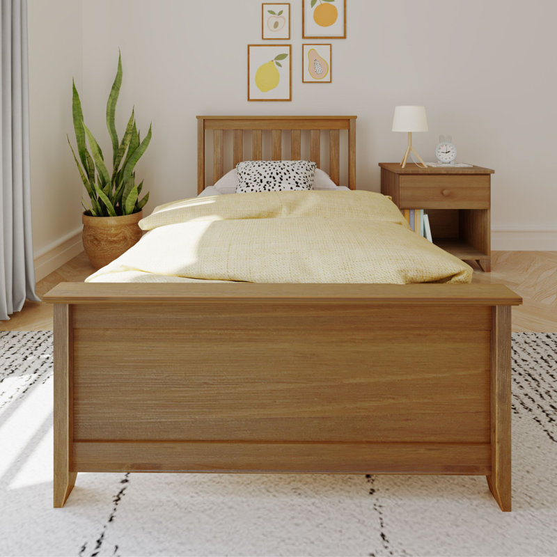 Bolin Kids Solid Wood Platform Bed, Twin, Pecan