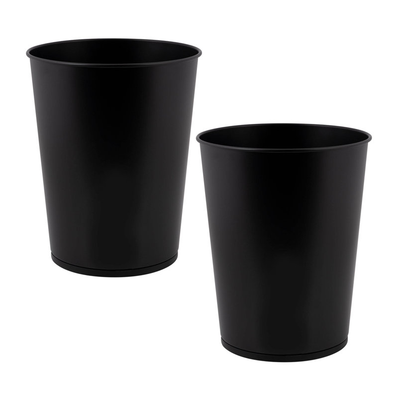 Waste Baskets Steel Open Waste Basket - 1.32 Gallons, Black 