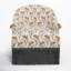 Fauteuil demi-tonneau en coton avec accoudoirs roulés encastrés et pieds en bois massif Callie-237449634-237449633