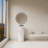 33" Tall Solid Surface Freestanding Bathroom Pedestal Sink