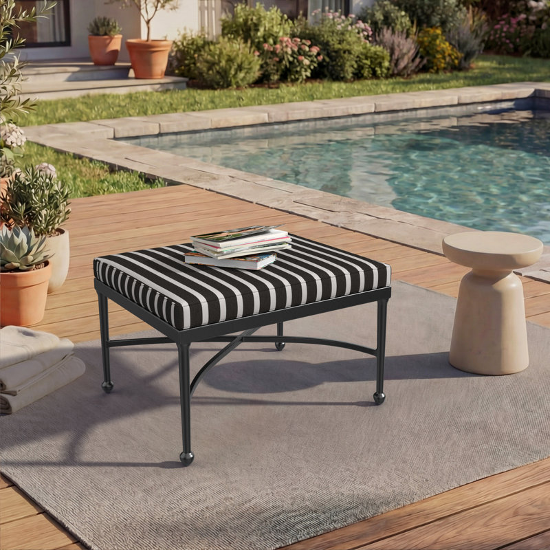 Sunbrella® Outdoor Ottoman Seat Cushion, 23" W x 19" D, Shore Classic