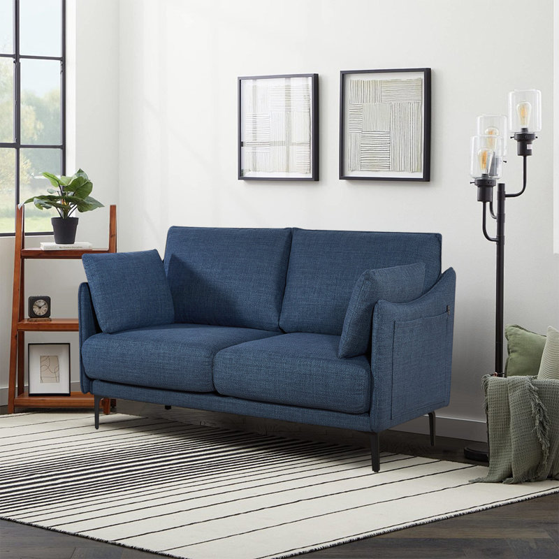 Canapé 2 places en tissu Loveseat, Bleu