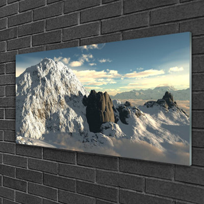 Landscape Mountains - Unframed Photograph on Glass
