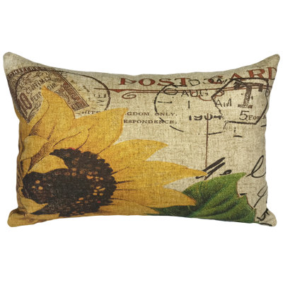  Sunflower Linen Lumbar Pillow