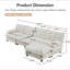Canapé modulaire modulaire en forme de L de 138 po en forme de L avec repose-pieds 4 places, canapé en chenille profonde avec coussin en treillis confortable, chambre et appartement-329257665
