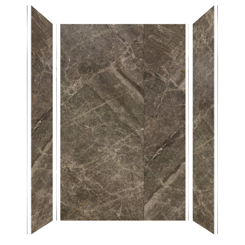 Titan W D 96'' H Glue Up Solid Surface Wall, Sahara Glossy, 96" H x 36" W x 60" D