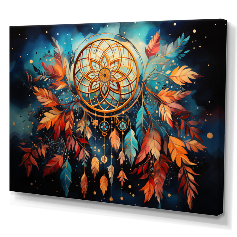 Gold Dream Catcher Expressive Dreams II, reproduction d'art sur toile, Toile tendue, H 24 po x l 32 po x P 1 po