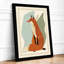 Fox in Profile Mid-Century - Framed Print-1814803179-1814803181