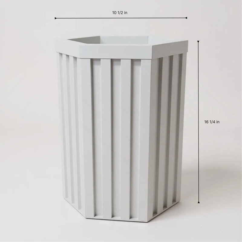Hexagon Column Planter SM, White