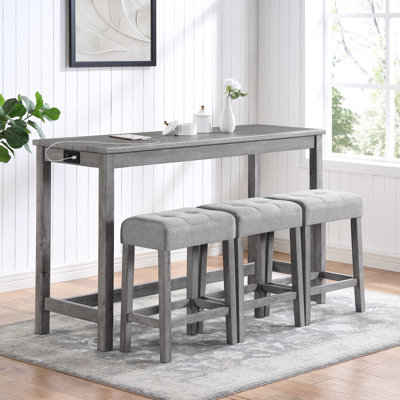 Ashfield 59 In. W Four Leg Wood Dining Table Seats 3 by Lark Manor