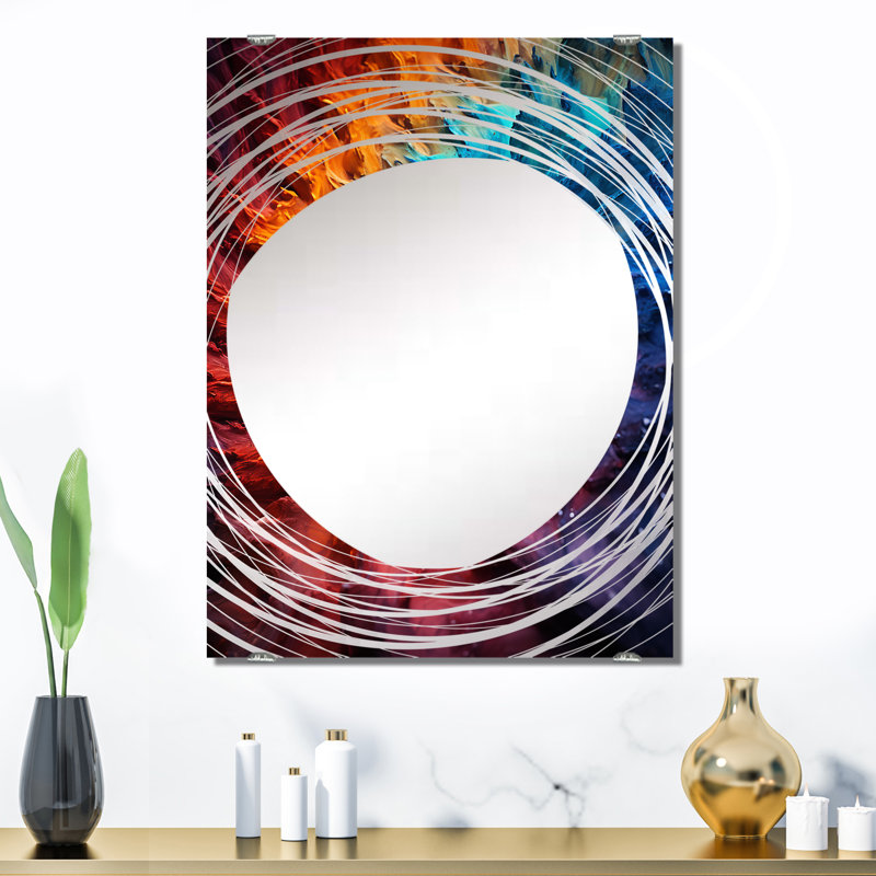 Otoole - Grand miroir mural abstrait fractal, 32 po x 24 po