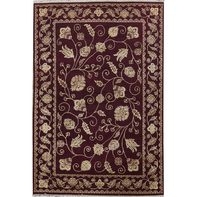 Dharma Floral Area Rug in Red/Beige