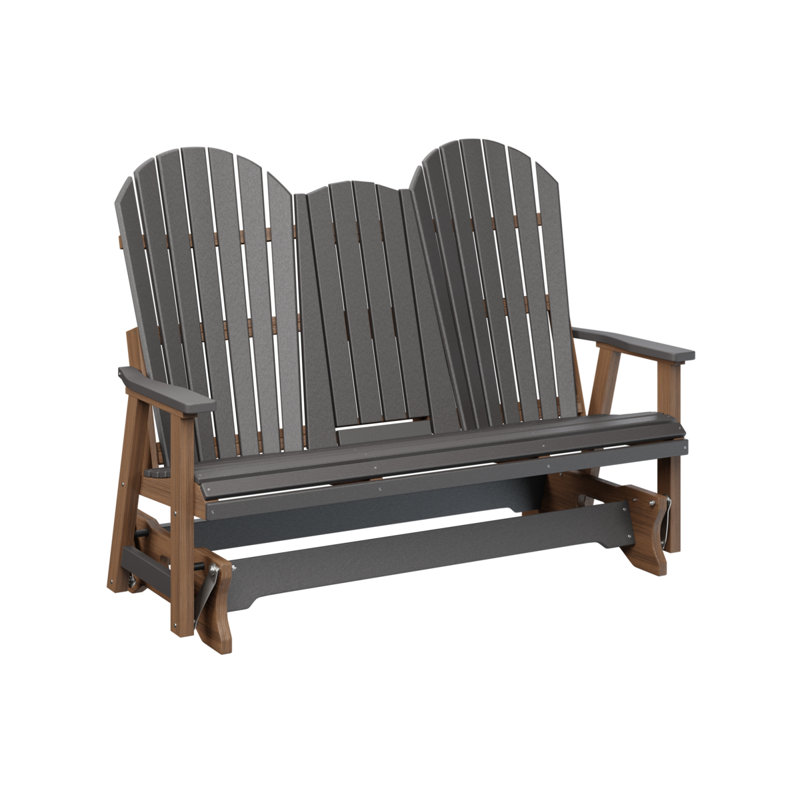 Comfo Back Outdoor Glider, Smoke Gray Top/Antique Mahogany Base