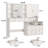 58.6" Large Vanity Desk With Sliding Mirror & Lights-433159761