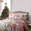  Ensemble de courtepointe réversible en microfibre beige et rouge de trois articles-1216595217