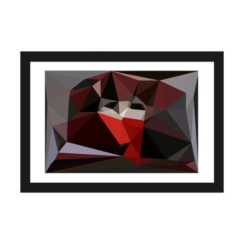 «The Mask», impression sur toile, H 16 po x l 24 po x P 1 po, Papier d'art encadré noir, Blanc
