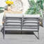 Canapé d'extérieur 50,3 po x 34,2 po x 28,3 po en aluminium avec coussins gris Sanil