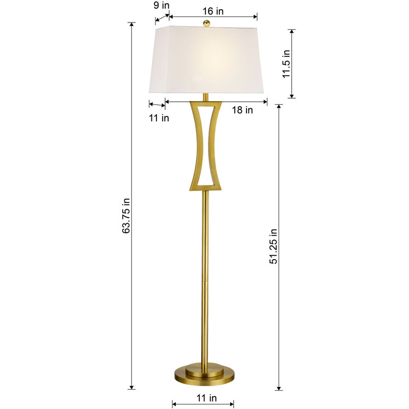 Burholme 63.75'' Floor Lamp, Gold