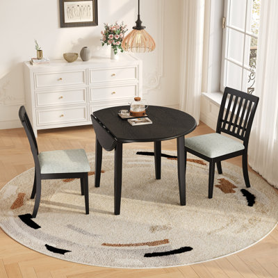 3-Piece Round Vasili with Drop Leaf Table