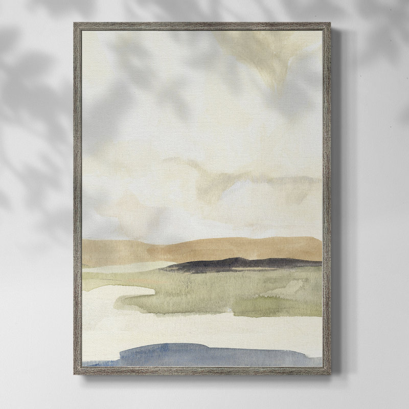 Mouvement ardoise II, reproduction encadrée - bois massif, H 30 po x l 24 po
